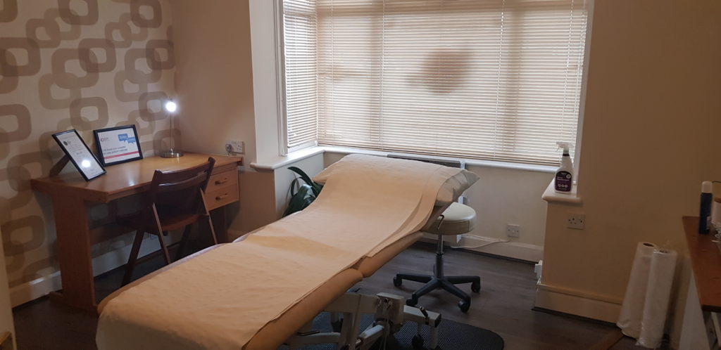 Treatment room at bodybackup healthcare maidenhead