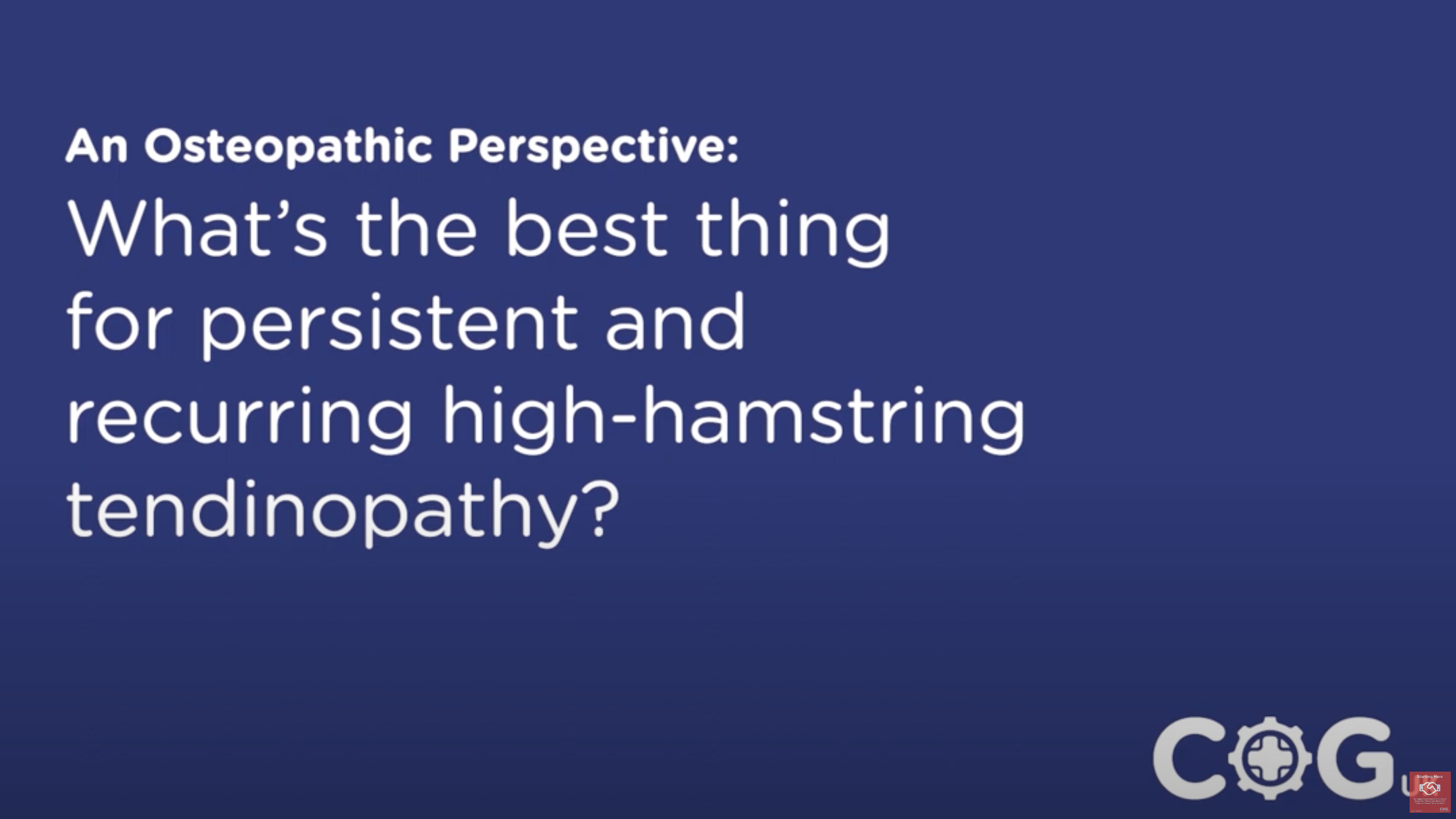 What Is The Best Way To Treat Persistent And Recurring High Hamstring Tendinopathy?